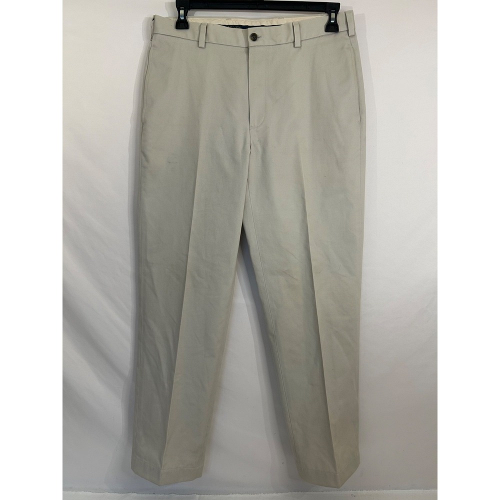 BROOKS BROTHERS 1818 Cotton Flat Front Khaki Dress Casual Pants Men's Sz 34x30.5